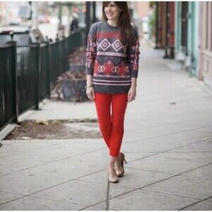 Wool Mohair Blend J. Crew Sweater Gray Aztec Blogger Favorite  XXS